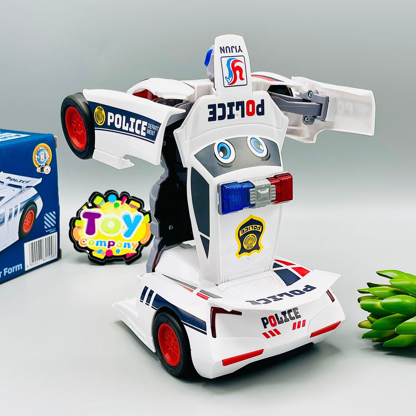 2-in-1 Robot Transformer Police Car