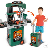3in1 Tools Set Workbench Suitcase Trolley Role Play Pretend Play Toys