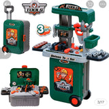 3in1 Tools Set Workbench Suitcase Trolley Role Play Pretend Play Toys