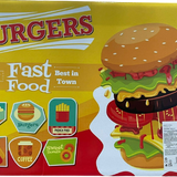 18pcs Burger Fries Kids Toy Pretend Role Play Kitchen Food Sets