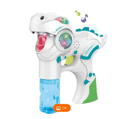 Electric Dinosaur Bubble Gun with Light and Music