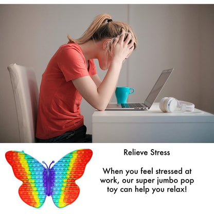 Large (40cm) Butterfly Multi Coloured Fidget Sensory Pop It Stress Relief