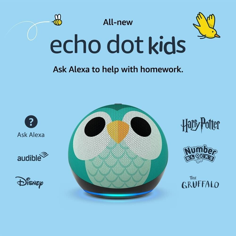 Amazon Echo Dot (5th Gen) Kids Smart Speaker with Alexa Owl Kids Birthday Gifts